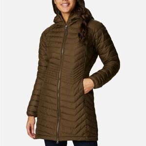 Columbia Powder Lite Mid Hooded Jacket Olive Green Omni-Heat
